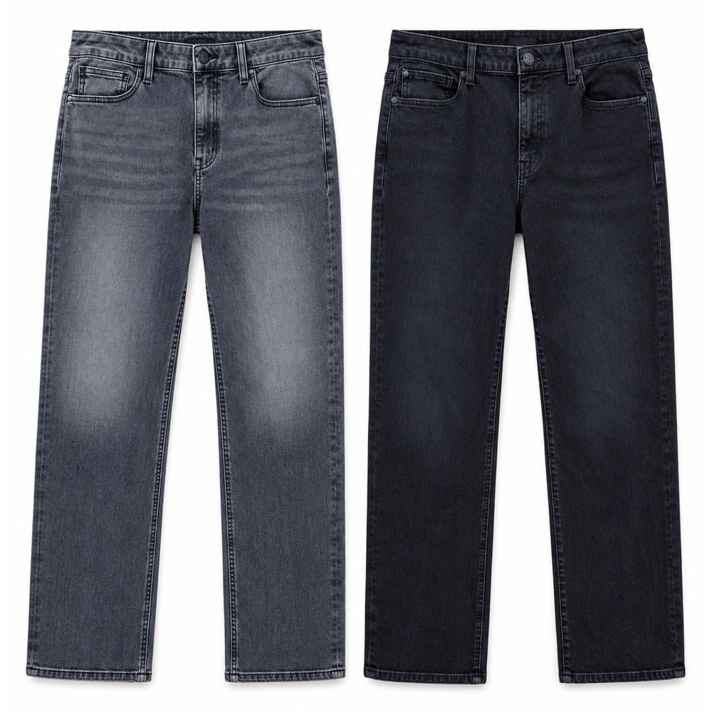 Quince Lot Of 2 Bella Stretch Straight Ankle Jeans Womens Size 31 Grey Black